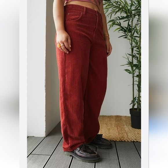 BDG Urban Outfitters Orange/Red Corduroy Straight Leg Pants 26 - Picture 4 of 8